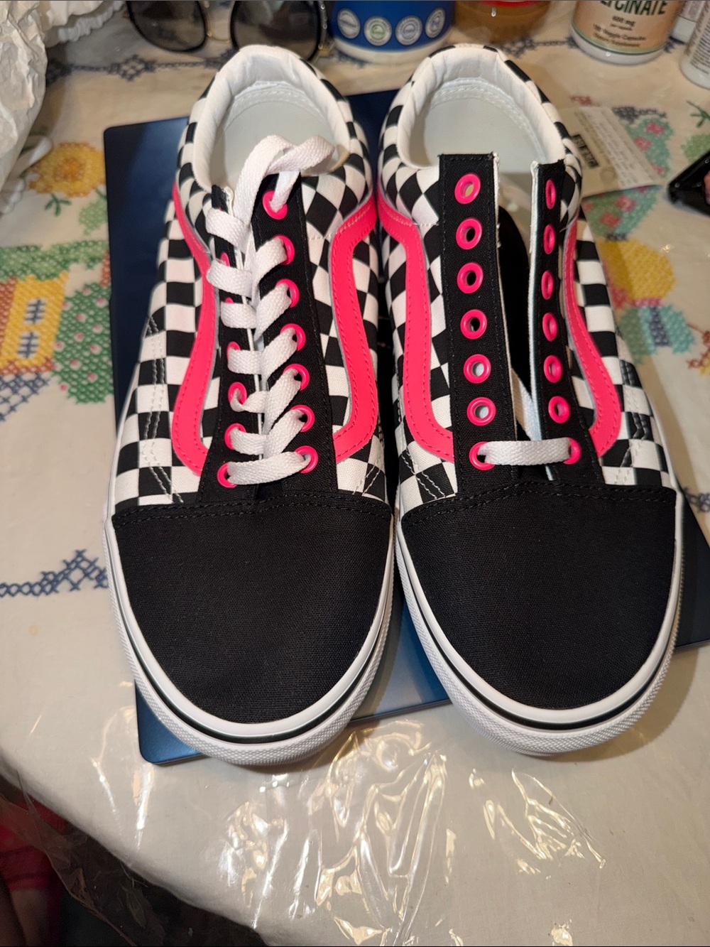 Vans Customs Old Skool Checkerboard Wide Shoe